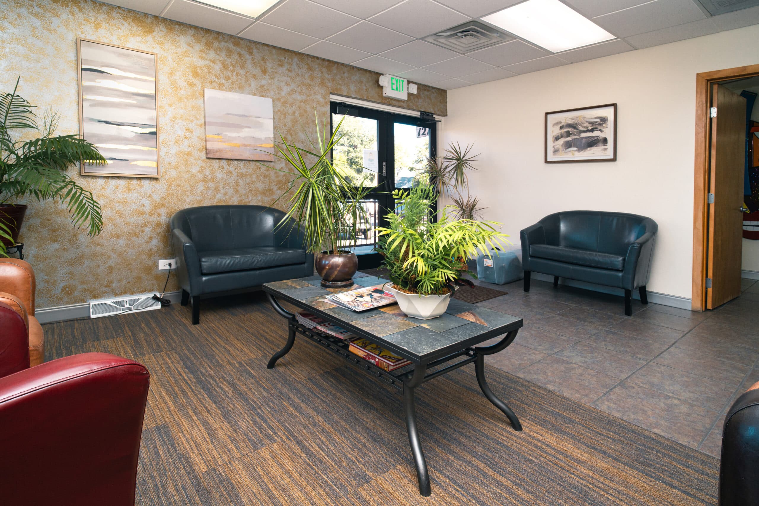 Lobby area with plants and seating - Family dental care Littleton CO